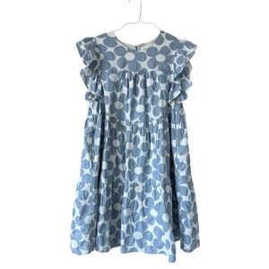 Vestique Light Blue Floral Cotton Babydoll Dress Size Small